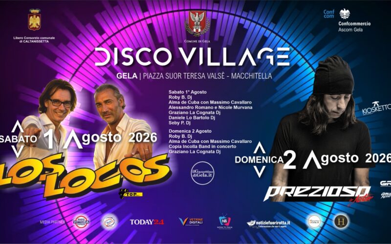Gela: al via il Disco Village 2026
